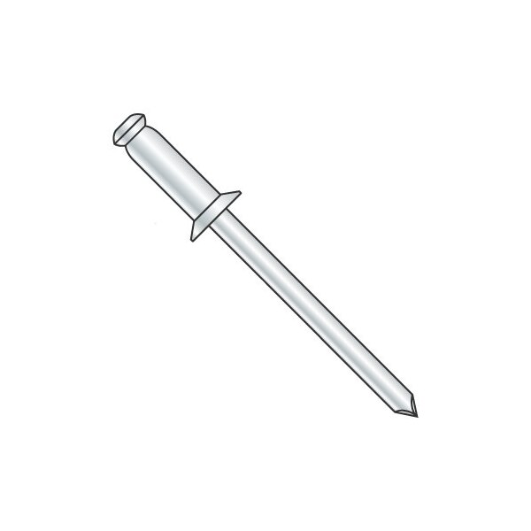 Newport Fasteners Blind Rivet, Countersunk Head, 1/8 in Dia., 0.337 in L, Steel Body, 10000 PK 539904 - main